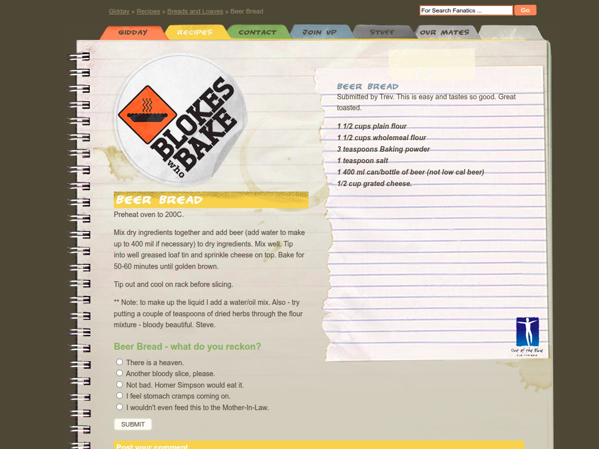 Blokes Who Bake: Recipe page