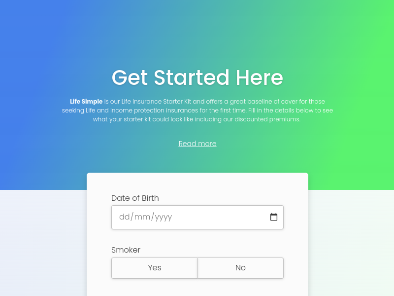 Life Insurance Calculator: Home page