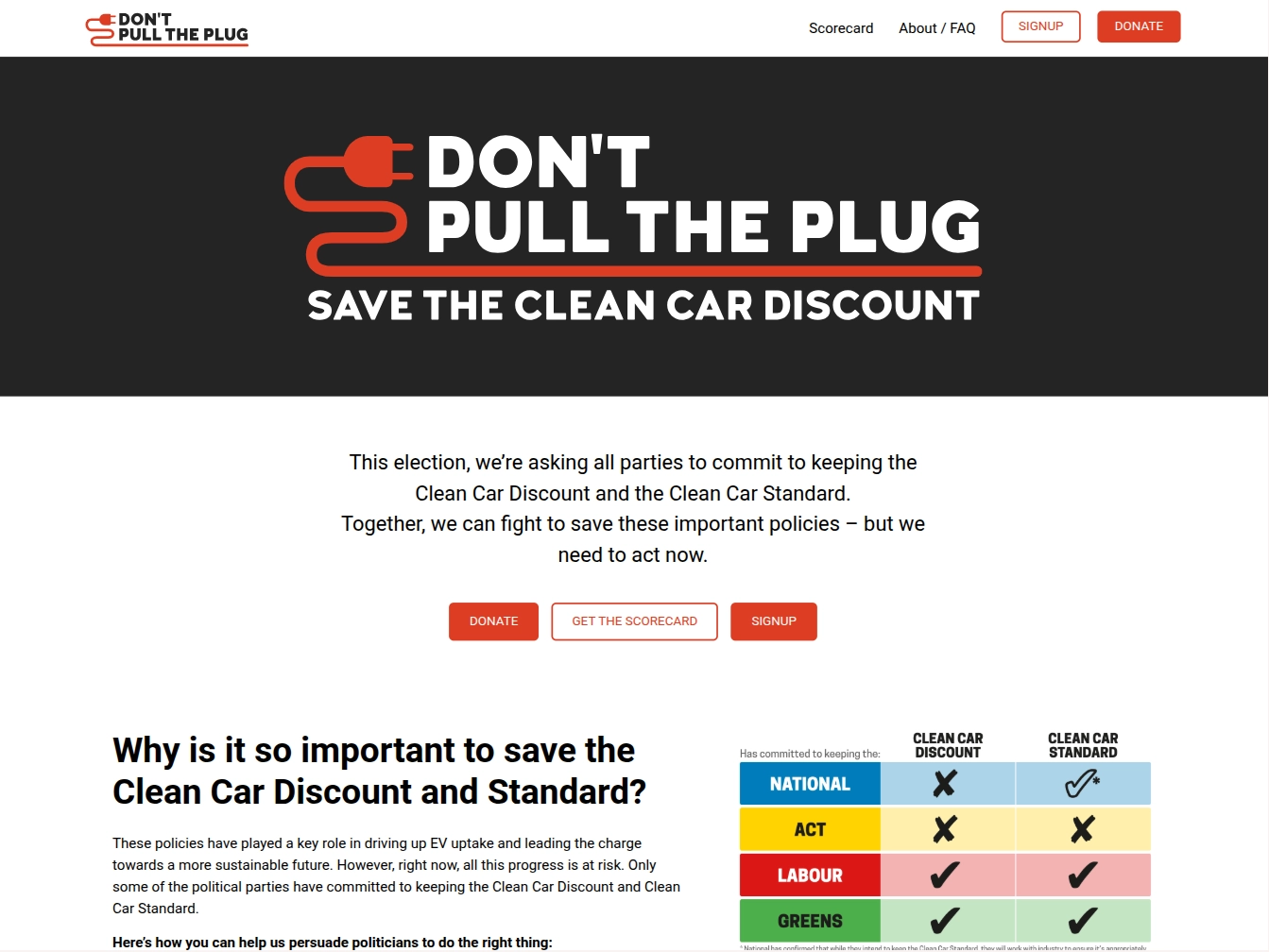 Don't pull the plug: Home page