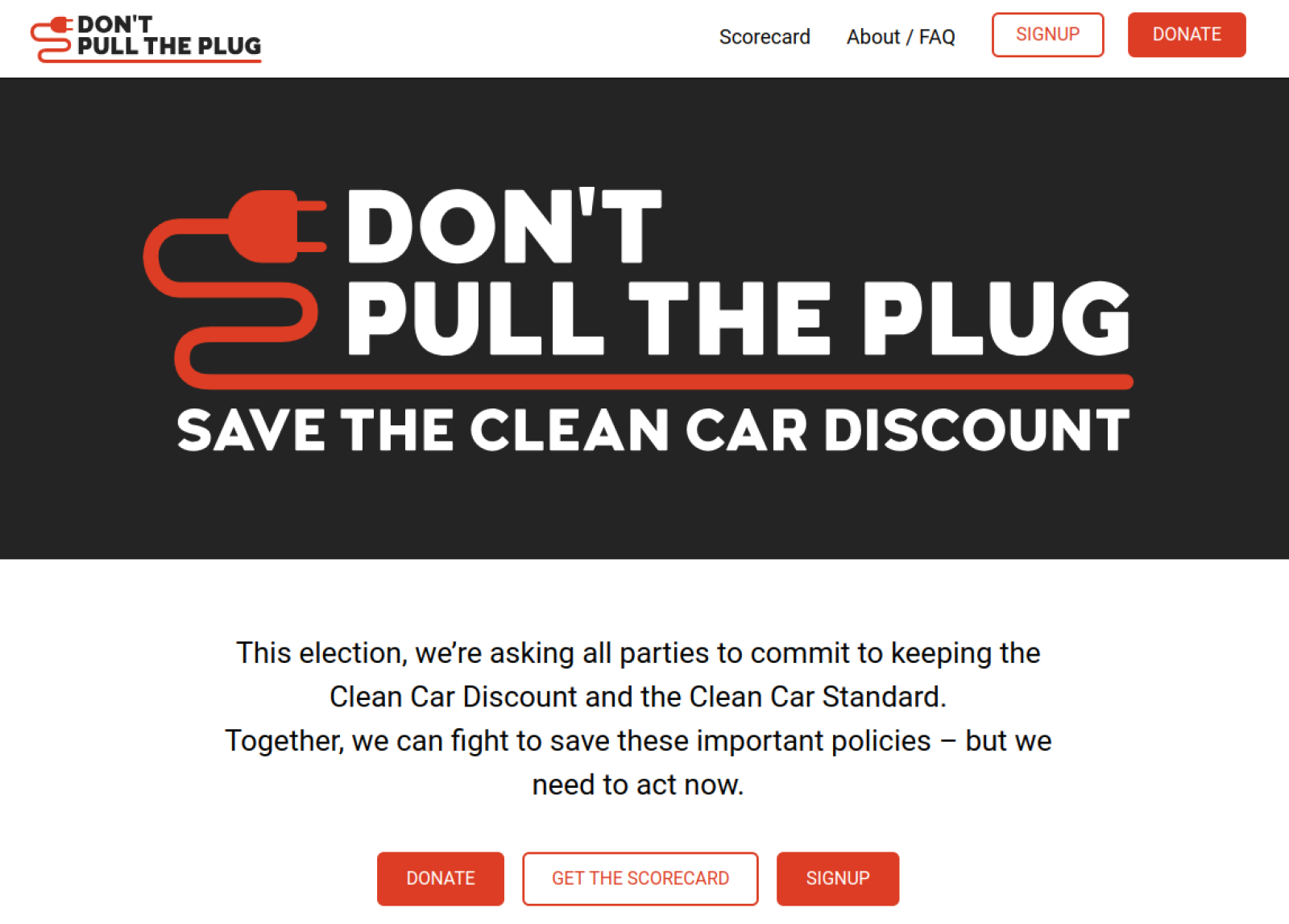 Homepage - Don't pull the plug