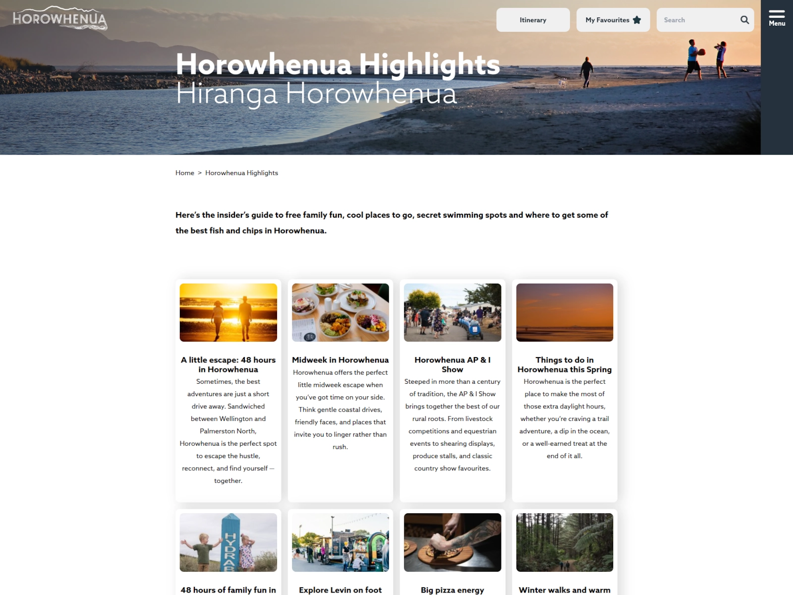 Horowhenua Tourism Site: Highlights Page - Horowhenua Tourism Site